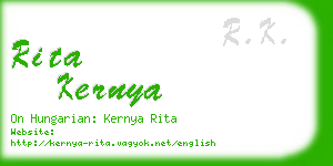 rita kernya business card